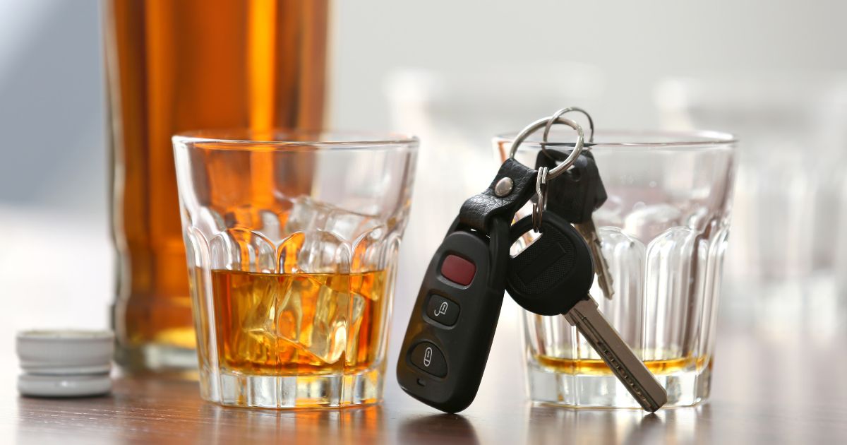 alcoholic beverage with car keys